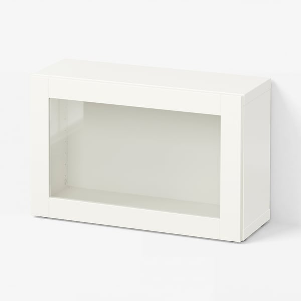 BESTÅ Shelf unit with glass door, white/Sindvik white clear glass, 23 5/8x8 5/8x15 "