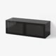 BESTÅ Shelf unit with glass doors, black-brown/Glassvik black/clear glass, 47 1/4x16 1/2x15 "