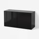BESTÅ Shelf unit with glass doors, black-brown/Glassvik black/smoked glass, 47 1/4x16 1/2x25 1/4 "