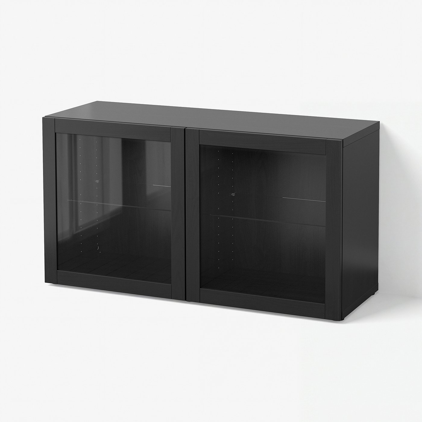 BESTÅ shelf unit with glass doors, black-brown/Sindvik black-brown