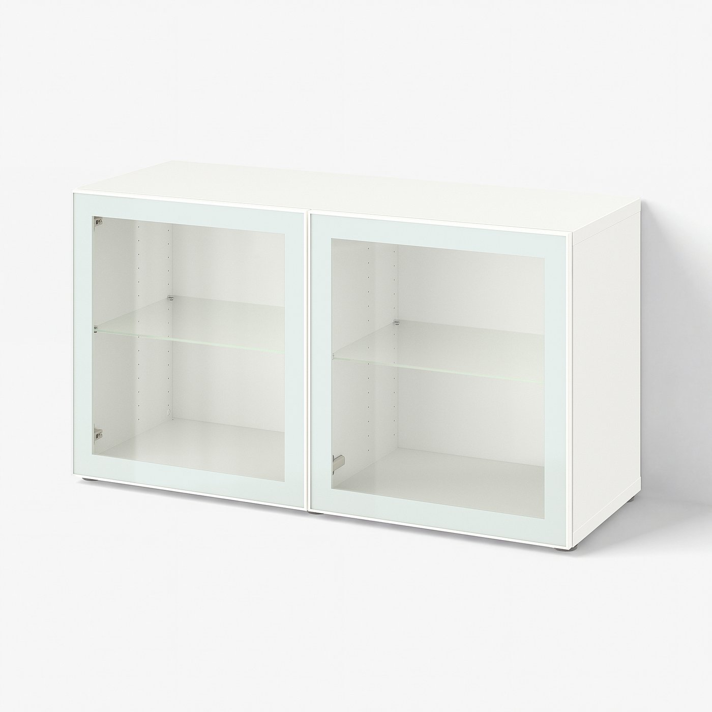 BESTÅ shelf unit with glass doors, white Glassvik/white/light
