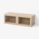 BESTÅ Shelf unit with glass doors, white stained oak effect/Sindvik wht stained oak effect clear glass, 47 1/4x16 1/2x15 "