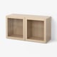 BESTÅ Shelf unit with glass doors, white stained oak effect/Sindvik wht stained oak effect clear glass, 47 1/4x15 3/4x25 1/4 "
