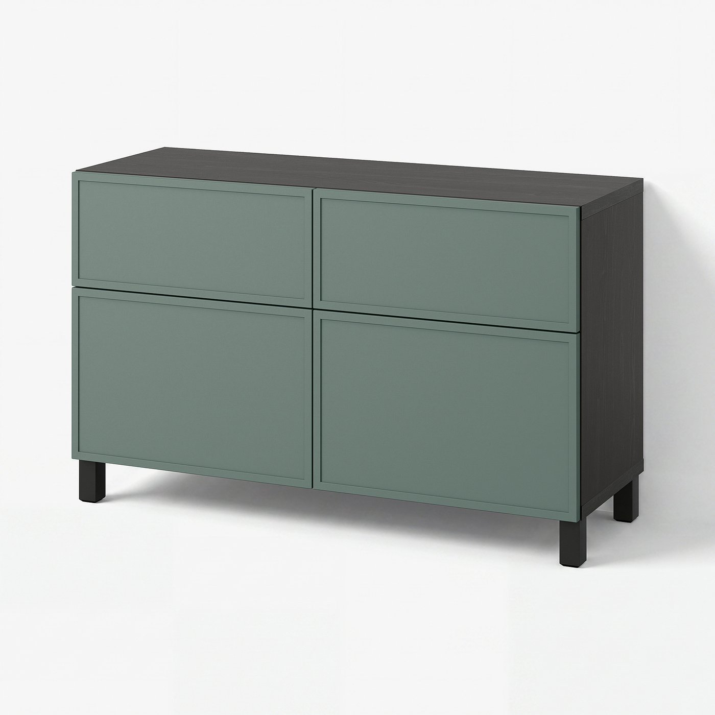 BESTÅ storage combination w doors/drawers, black-brown/Krukmakare