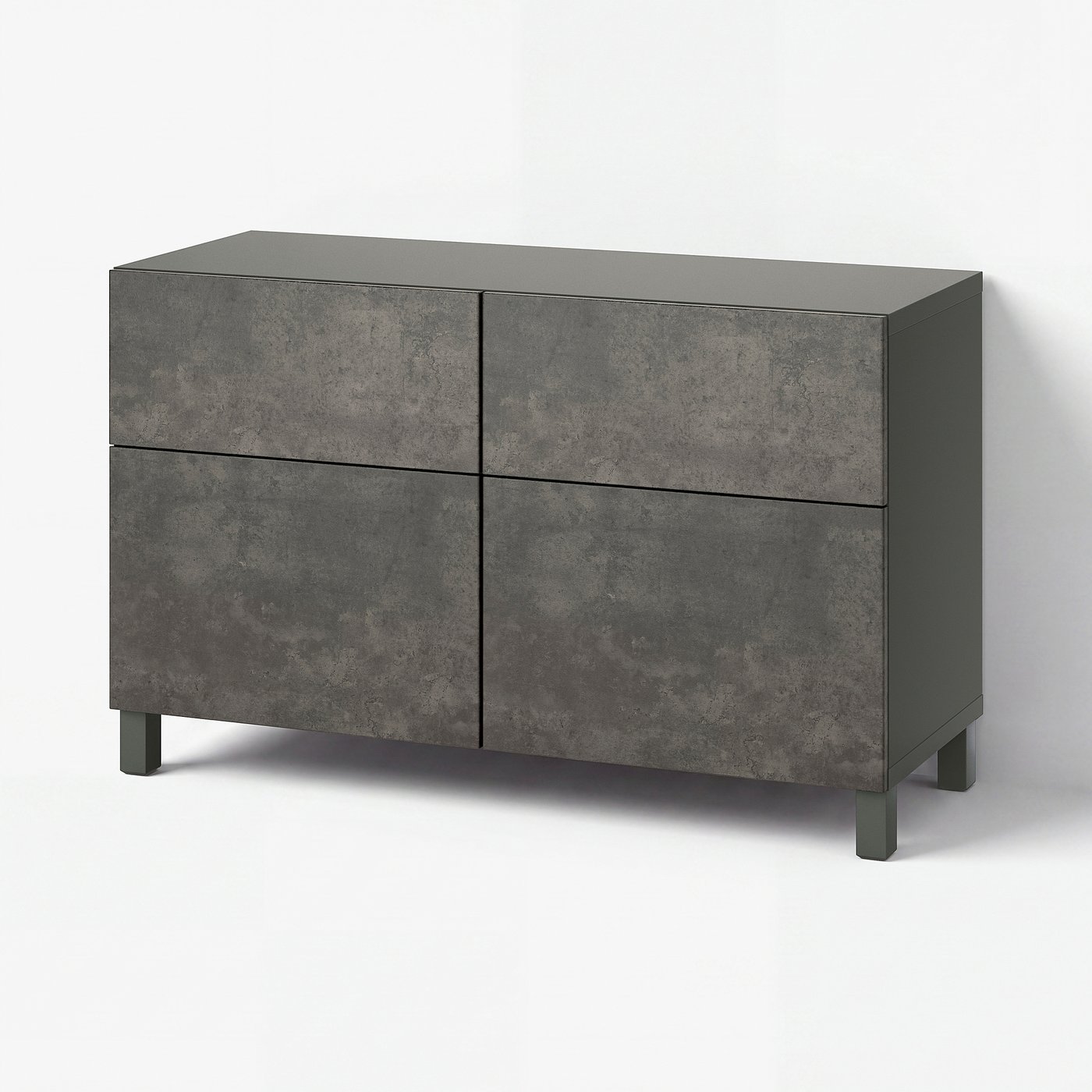 BESTÅ storage combination w doors/drawers, dark gray Kallviken