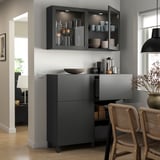 BESTÅ Storage combination w doors/drawers, dark gray Lappviken/Stubbarp/Sindvik dark gray, 47 1/4x16 1/2x83 7/8 "