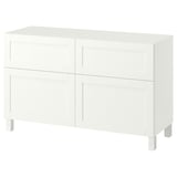 BESTÅ Storage combination w doors/drawers, Pipmakare white/Stubbarp white, 47 1/4x16 1/2x29 1/8 "