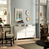 BESTÅ Storage combination w doors/drawers, Pipmakare white/Stubbarp white, 47 1/4x16 1/2x29 1/8 "