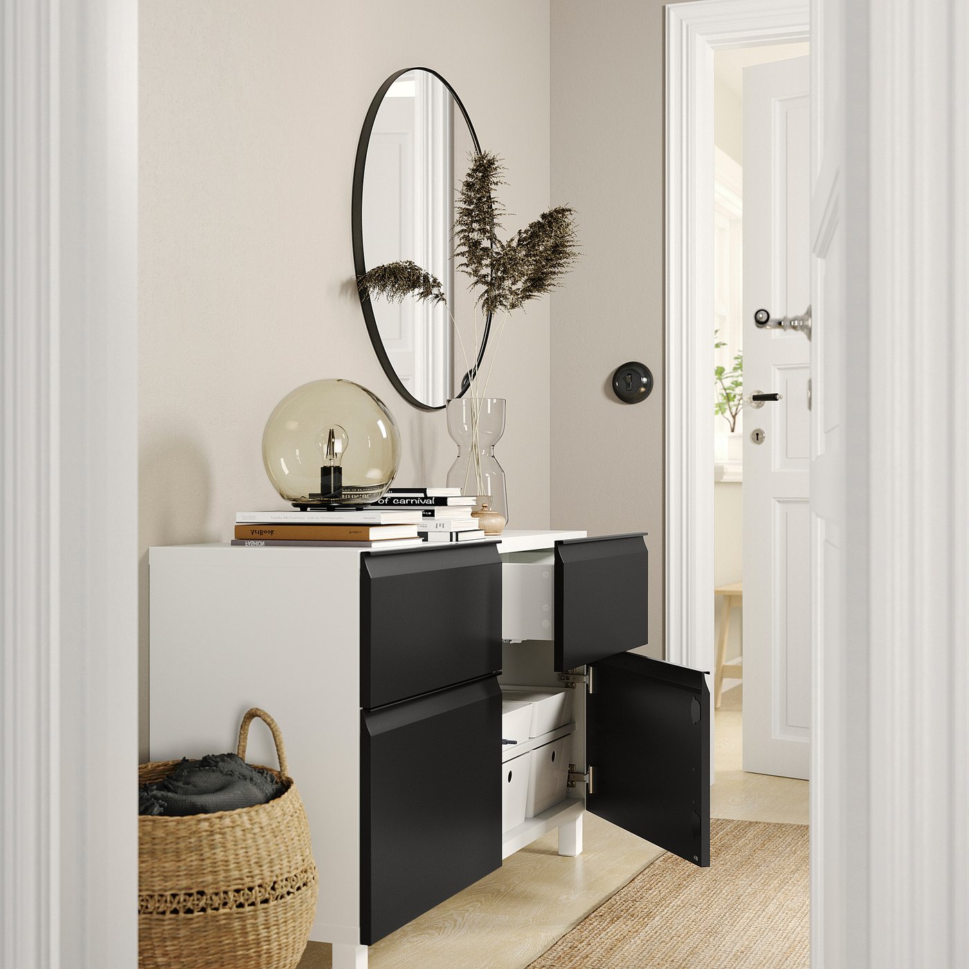 BESTÅ storage combination w doors/drawers, white Hammarsmed