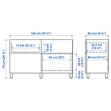 BESTÅ Storage combination w doors/drawers, white/Hanviken/Stubbarp white, 47 1/4x16 1/2x29 1/8 "