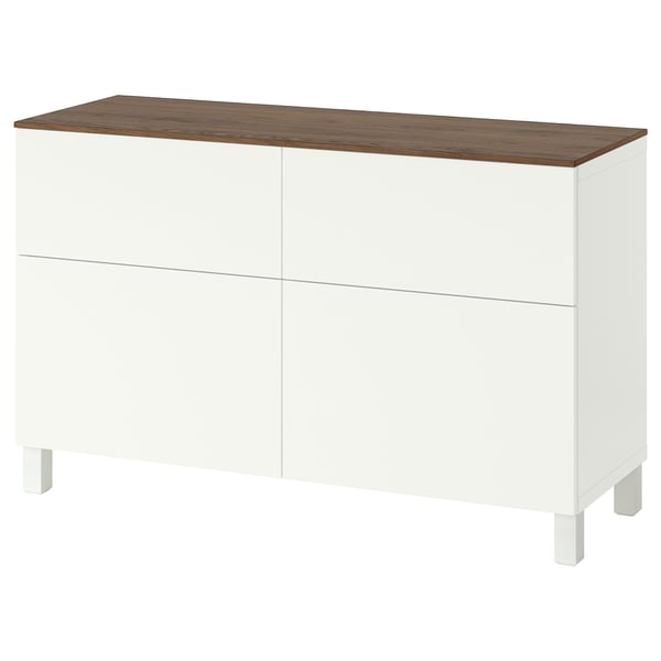 BESTÅ Storage combination w doors/drawers, white/Lappviken/Stubbarp white, 47 1/4x16 1/2x29 5/8 "
