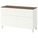 BESTÅ Storage combination w doors/drawers, white/Lappviken/Stubbarp white, 47 1/4x16 1/2x29 5/8 "
