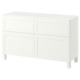 BESTÅ Storage combination w doors/drawers, white/Pipmakare white, 47 1/4x16 1/2x29 5/8 "