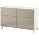 BESTÅ Storage combination w doors/drawers, white/Riksviken/Stubbarp light bronze effect, 47 1/4x16 1/2x29 1/8 "