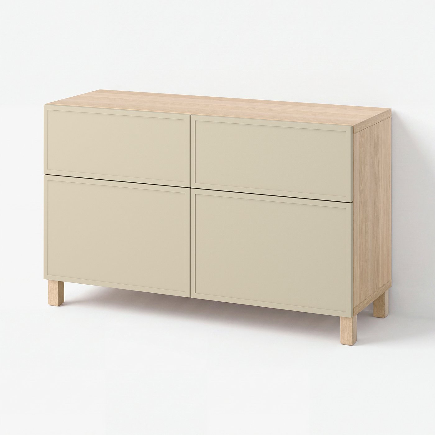 BESTÅ storage combination w doors/drawers, white stained oak