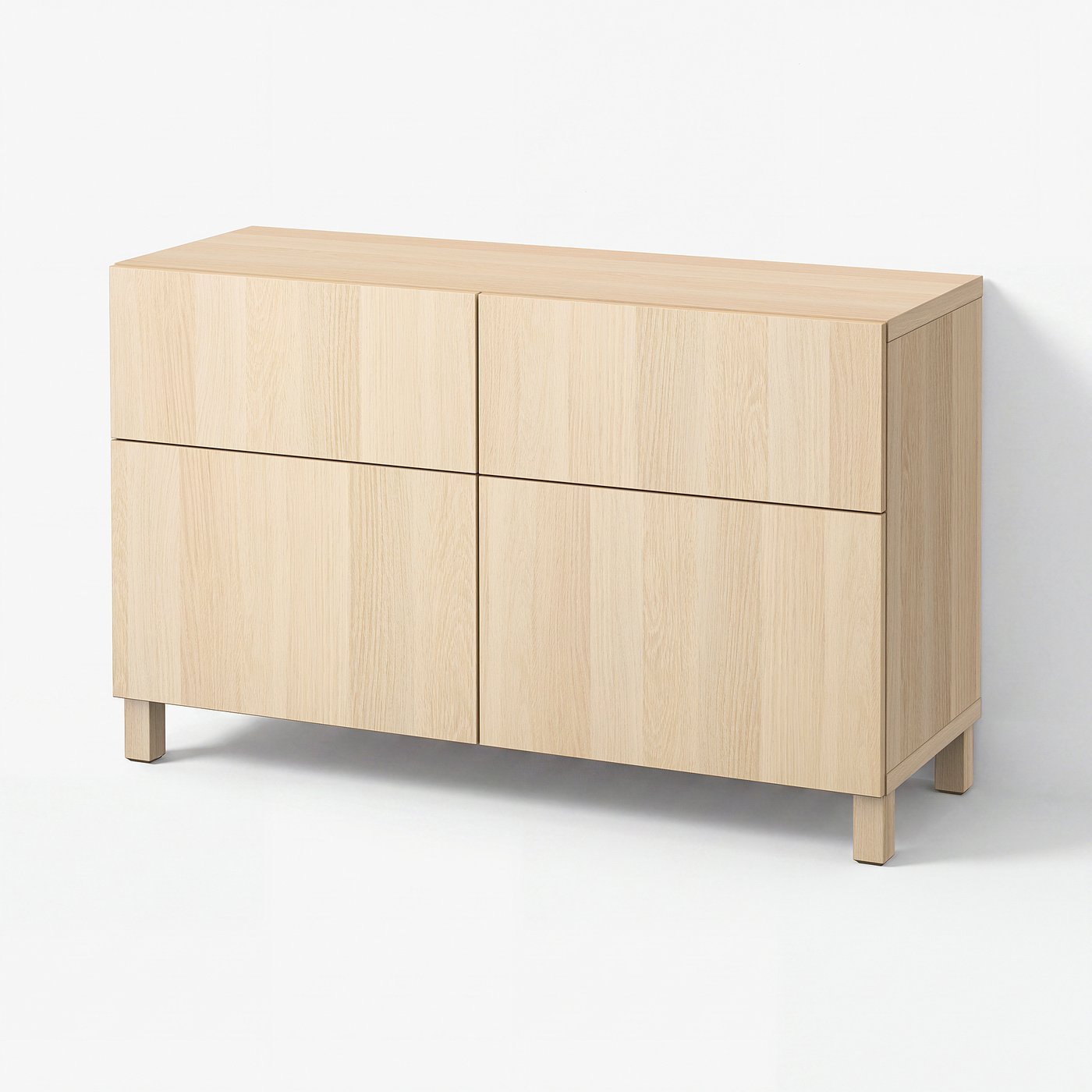 BESTÅ storage combination w doors/drawers, white stained oak