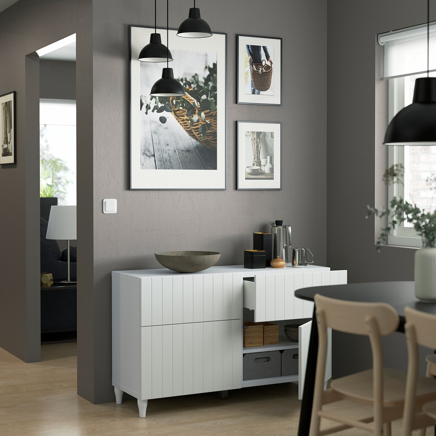 BESTÅ storage combination w doors/drawers, white/Sutterviken