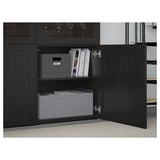 BESTÅ Storage combination w/glass doors, black-brown Hanviken/Sindvik black-brown clear glass, 47 1/4x16 1/2x76 "