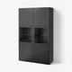 BESTÅ Storage combination w/glass doors, black-brown Lappviken/Sindvik black-brown clear glass, 47 1/4x16 1/2x76 "