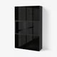 BESTÅ Storage combination w/glass doors, black-brown/Selsviken high gloss/black clear glass, 47 1/4x16 1/2x76 "