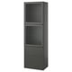 BESTÅ Storage combination w/glass doors, dark gray Lappviken/Fällsvik anthracite, 23 5/8x16 1/2x76 "