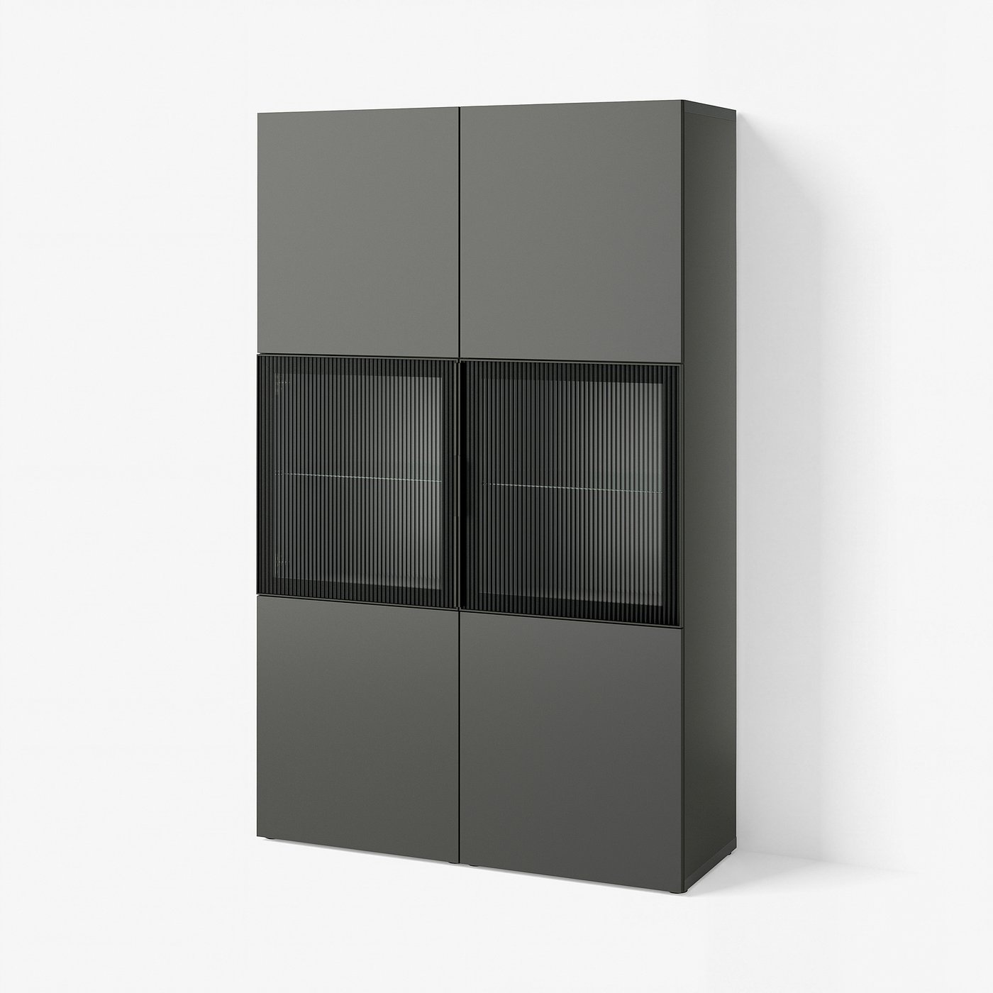 BESTÅ storage combination w/glass doors, dark gray Lappviken