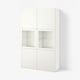 BESTÅ Storage combination w/glass doors, white Lappviken/Sindvik white clear glass, 47 1/4x16 1/2x76 "
