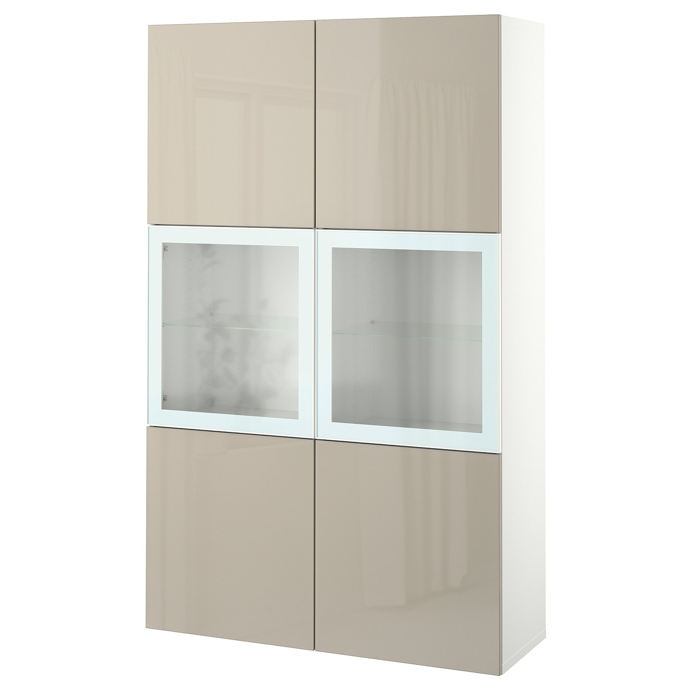 BESTÅ storage combination w/glass doors, white/Selsviken