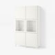 BESTÅ Storage combination w/glass doors, white Smeviken/Ostvik white clear glass, 47 1/4x16 1/2x79 1/2 "