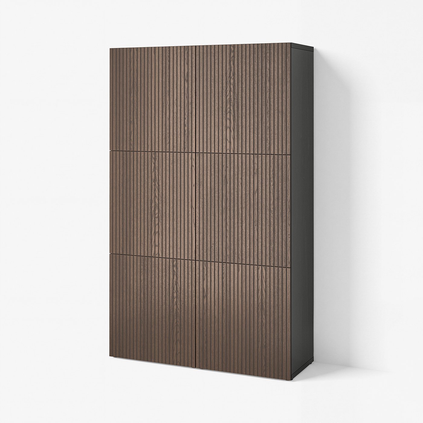 BESTÅ storage combination with doors, black-brown Björköviken