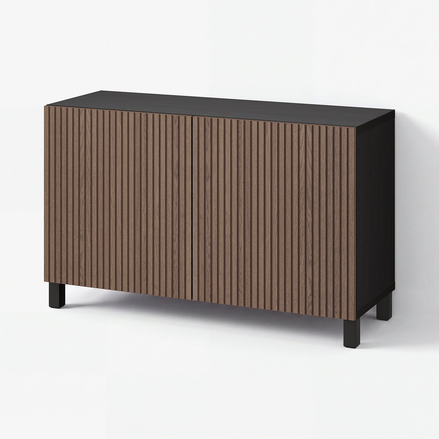NO.S PROJECT スタイリッシュベスト ブラウン BESTÅ storage combination with doors, black-brown Björköviken