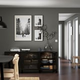 BESTÅ Storage combination with doors, black-brown/Glassvik/Stubbarp black/smoked glass, 70 7/8x16 1/2x29 1/8 "