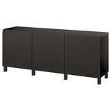 BESTÅ Storage combination with doors, black-brown/Hammarsmed/Stubbarp anthracite, 70 7/8x16 1/2x29 1/8 "