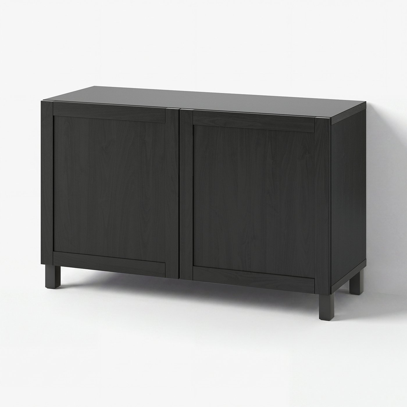 BESTÅ storage combination with doors, black-brown/Hanviken