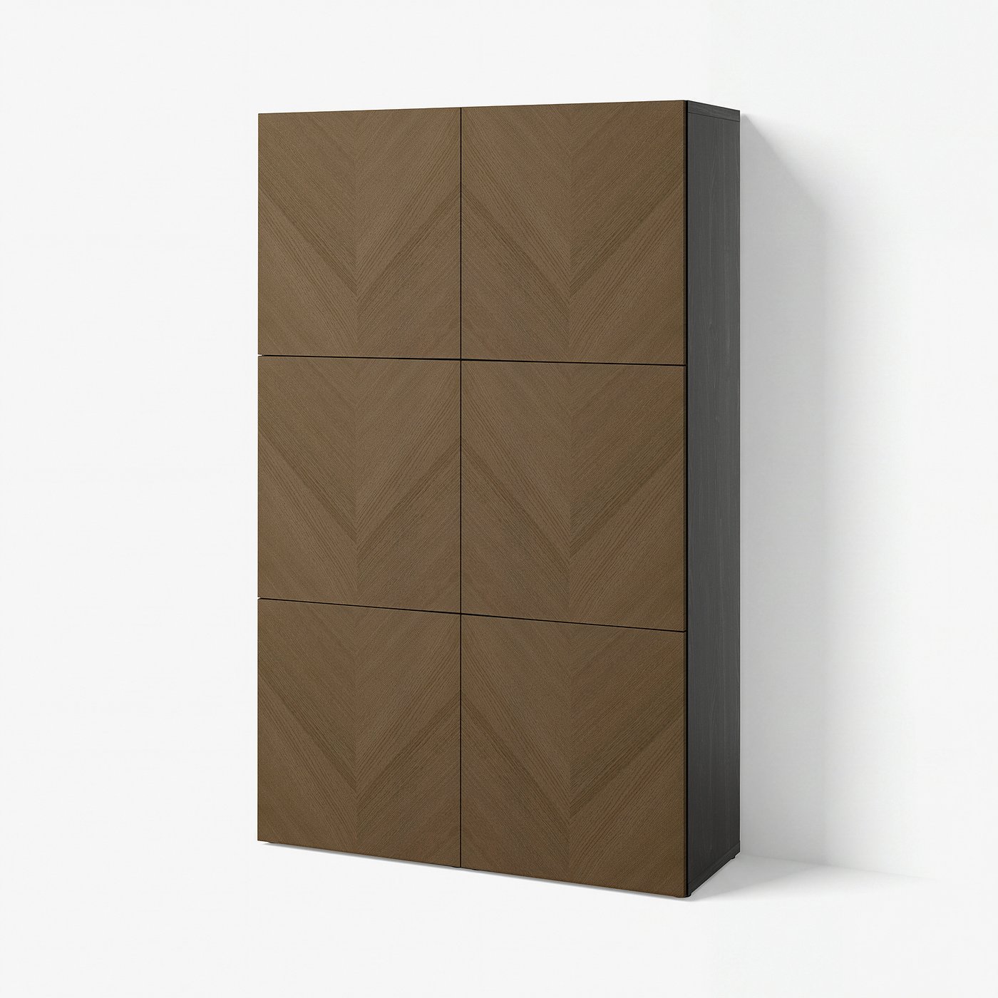 BESTÅ storage combination with doors, black-brown/Hedeviken brown