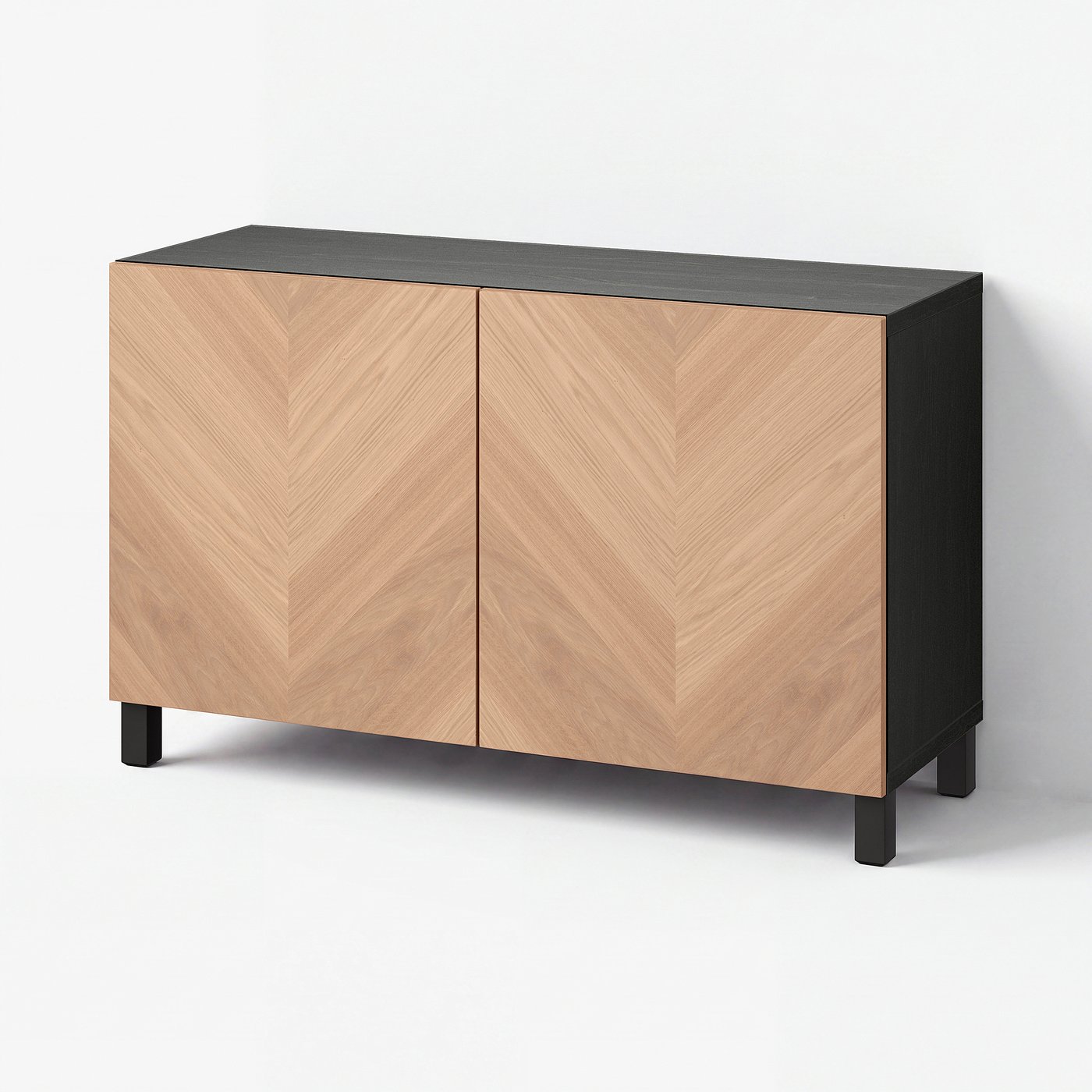 トコペデイア BESTÅ storage combination with doors, black-brown/Hedeviken