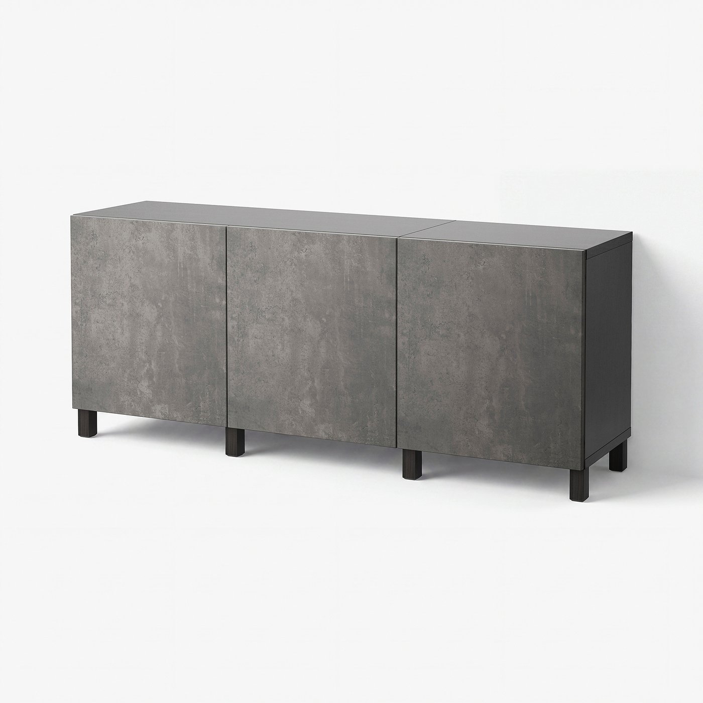 BESTÅ storage combination with doors, black-brown Kallviken