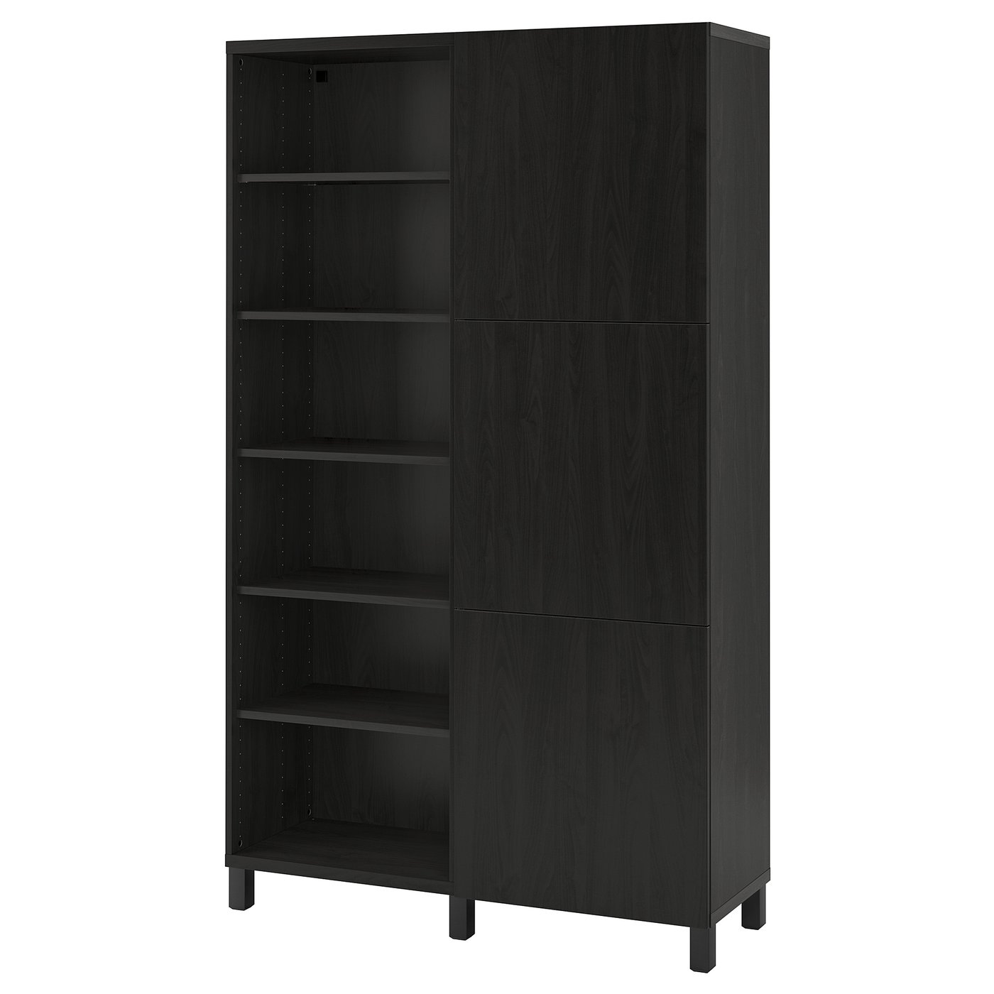 BESTÅ storage combination with doors, black-brown/Lappviken