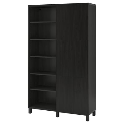 BESTÅ Storage combination with doors, black-brown/Lappviken/Stubbarp black-brown, 47 1/4x16 1/2x79 1/2 "