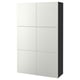 BESTÅ Storage combination with doors, black-brown/Laxviken white, 47 1/4x16 1/2x76 "