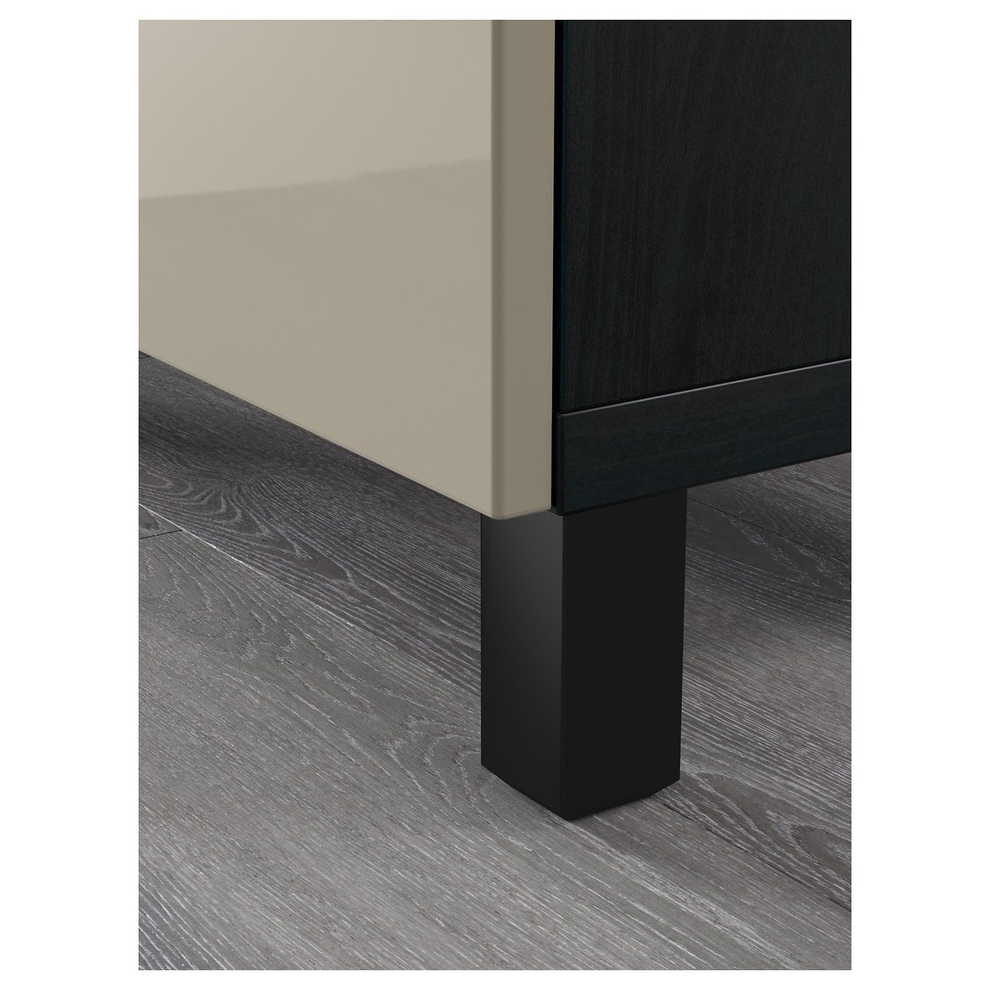 BESTÅ storage combination with doors, black-brown/Selsviken