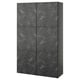 BESTÅ Storage combination with doors, dark gray Bergsviken/black marble effect, 47 1/4x16 1/2x76 "