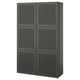 BESTÅ Storage combination with doors, dark gray/Mörtviken dark gray, 47 1/4x16 1/2x76 "