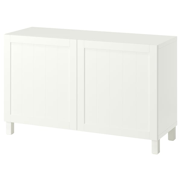 BESTÅ Storage combination with doors, Pipmakare white/Stubbarp white, 47 1/4x16 1/2x29 1/8 "