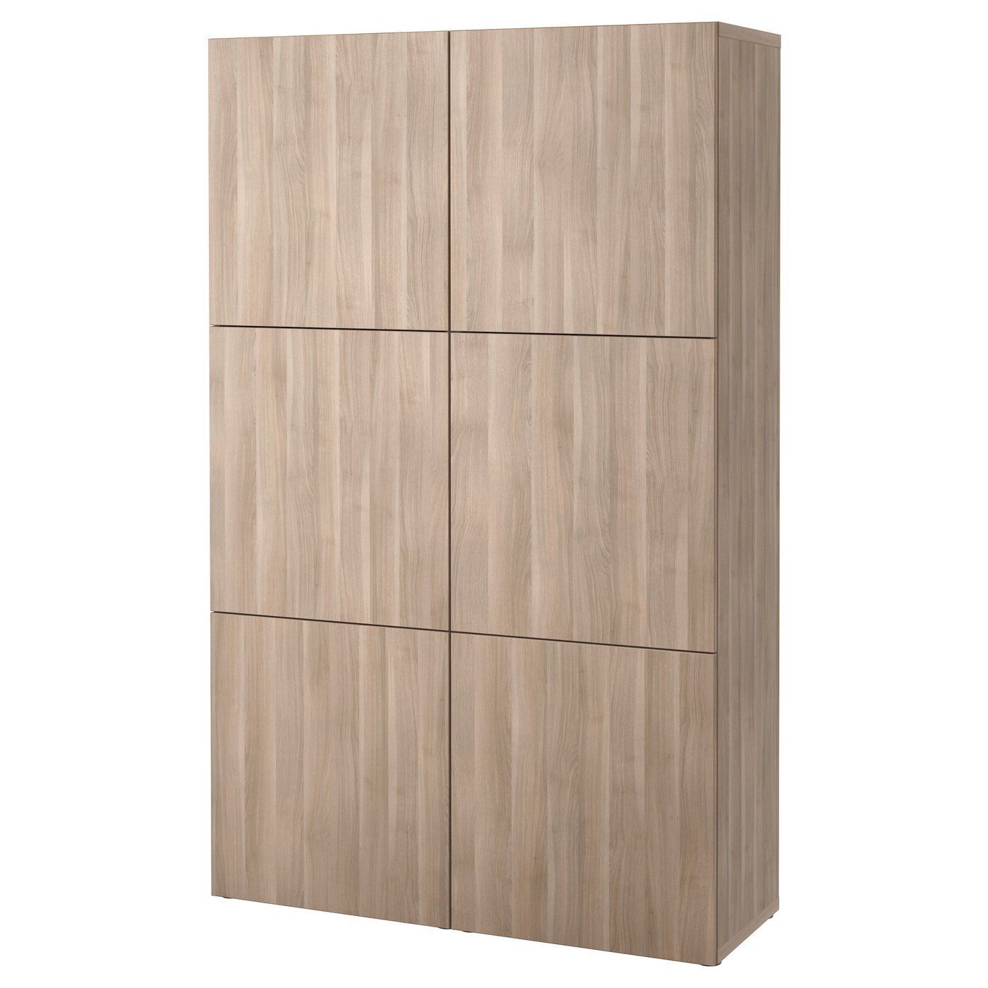 BESTÅ storage combination with doors, walnut effect light gray
