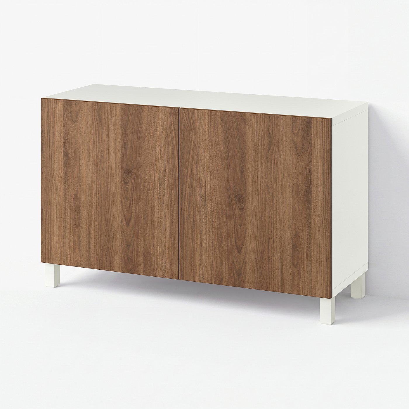 BESTÅ storage combination with doors, white brown/Lappviken