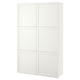 BESTÅ Storage combination with doors, white/Hanviken white, 47 1/4x16 1/2x76 "