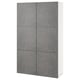 BESTÅ Storage combination with doors, white/Kallviken dark gray concrete effect, 47 1/4x16 1/2x76 "