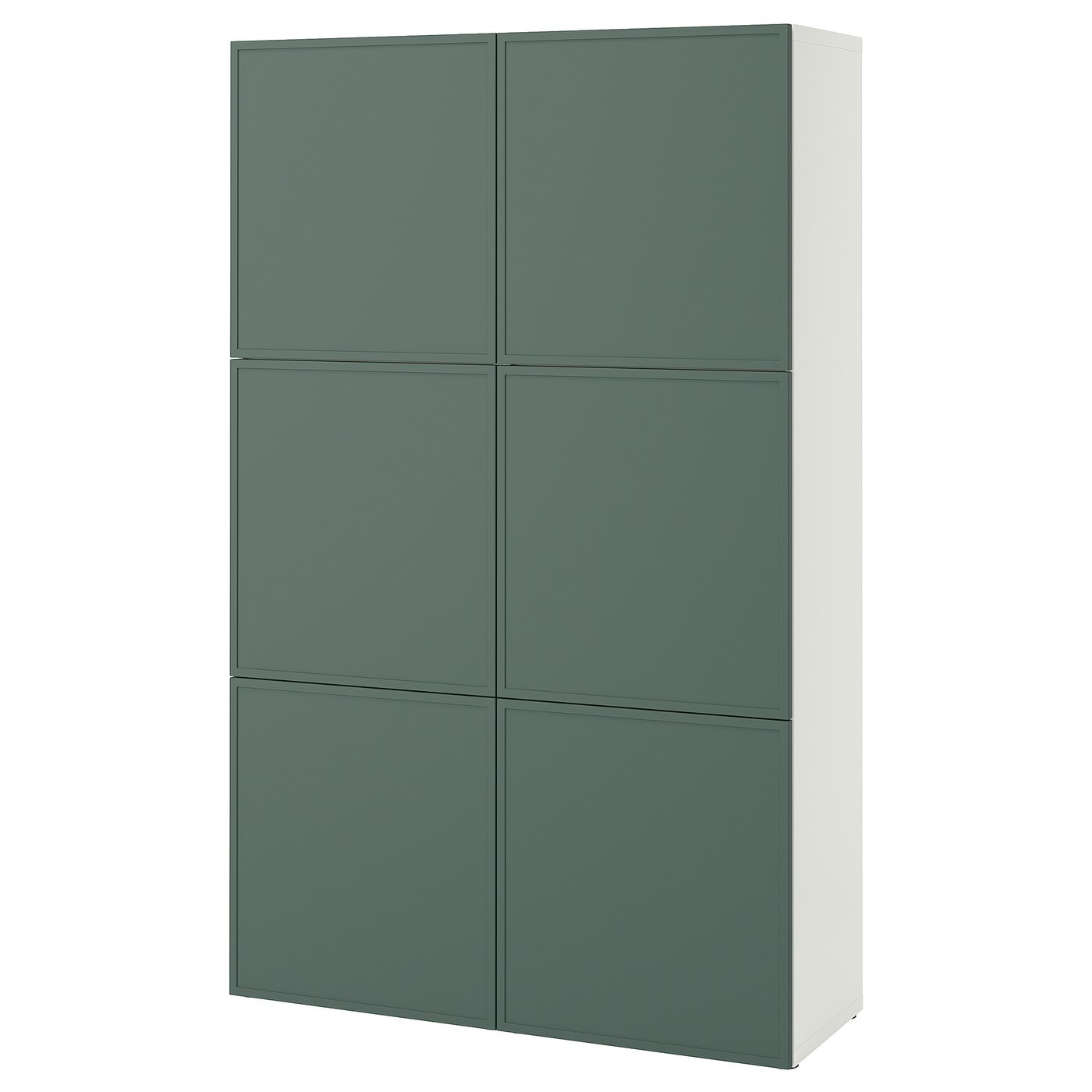 BESTÅ storage combination with doors, white/Krukmakare dark gray