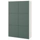 BESTÅ Storage combination with doors, white/Krukmakare dark gray-green, 47 1/4x16 1/2x76 "